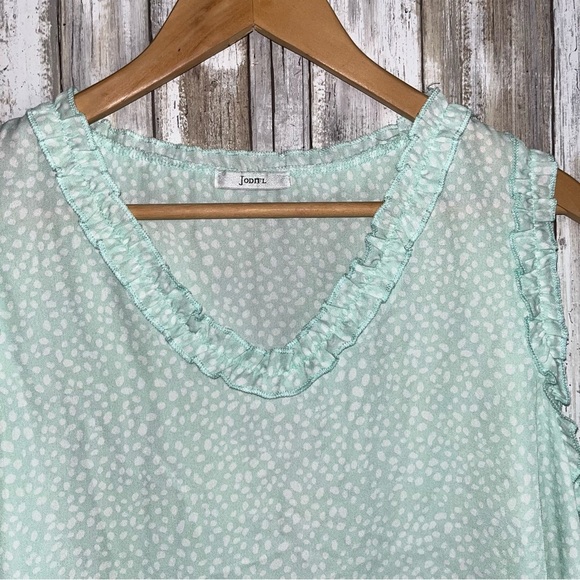 Jodifl Mint Polka Dot Ruffle Edge High Low Blouse Women’s - Picture 4 of 5